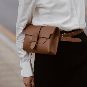 SENREVE Aria Crossbody Shoulder Or Belt Bag In Pebbled Chestnut New With Tags